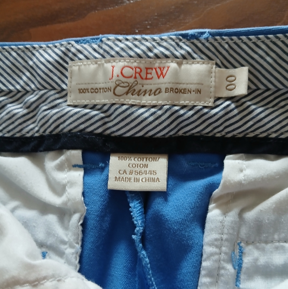 J. Crew Women's Size 00 100% Cotton High Waist Blue Women's Shorts - Picture 2 of 4